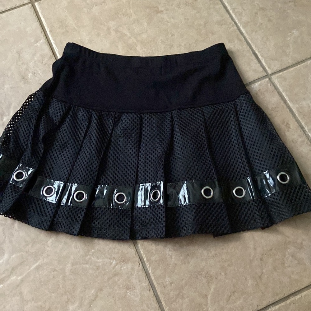 Nwot Tripp NYC Pleated Mesh Grommet Mini Skirt Size M - Picture 9 of 10